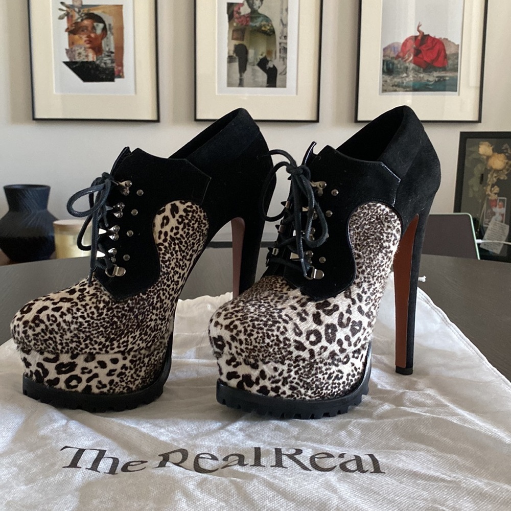 Alaia Suede Platform Booties